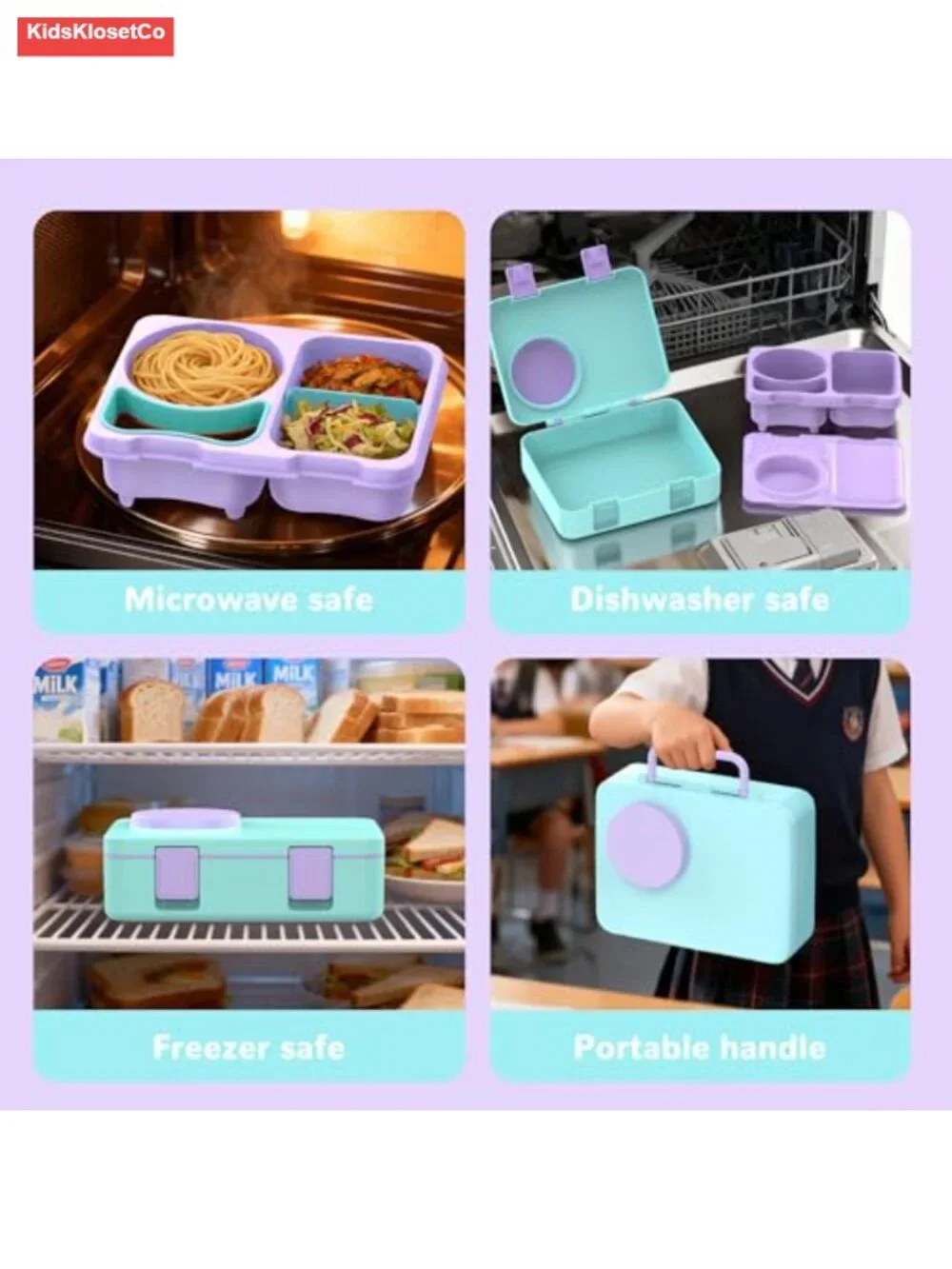 Bento Box for Kids with Thermo Food Jar, Insulated Lunch Bag, Leakproof, BPA